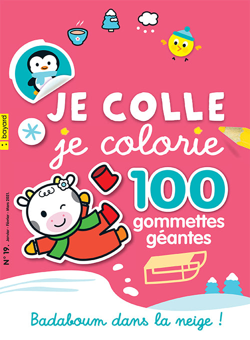 Je colle, je colorie -  no 19 - Badaboum dans la neige