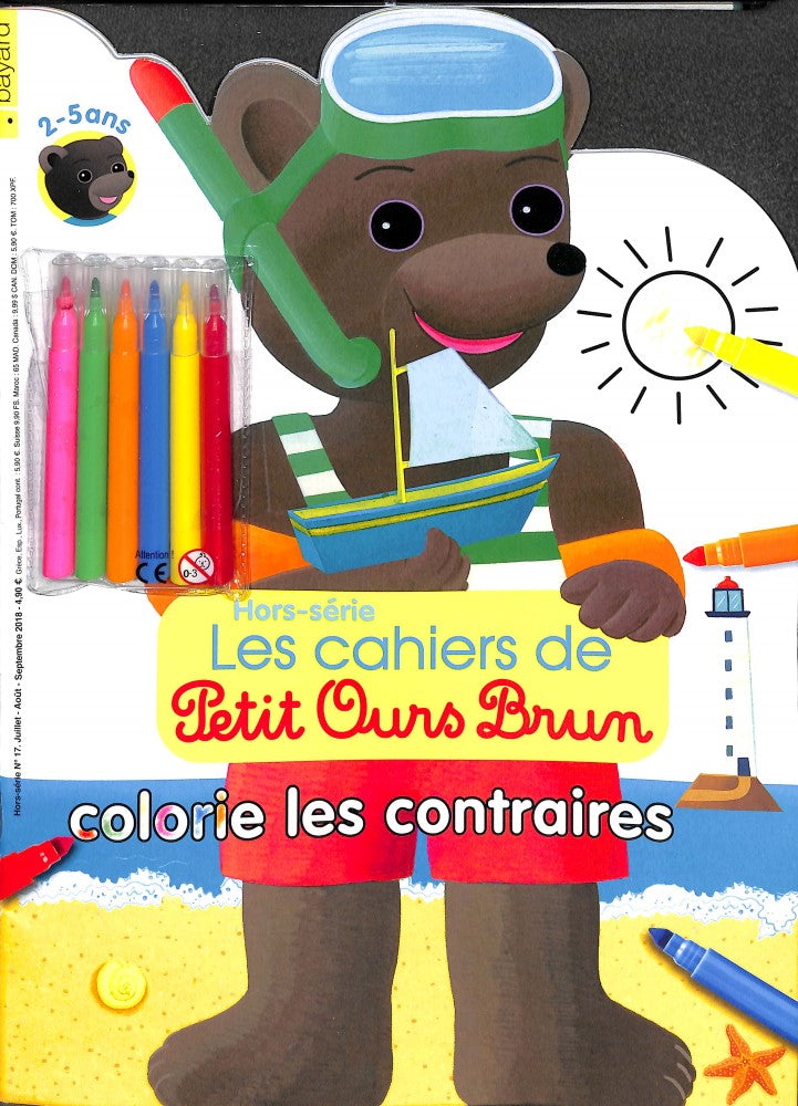 LES CAHIERS DE PETIT OURS BRUN - Colorie les contraires