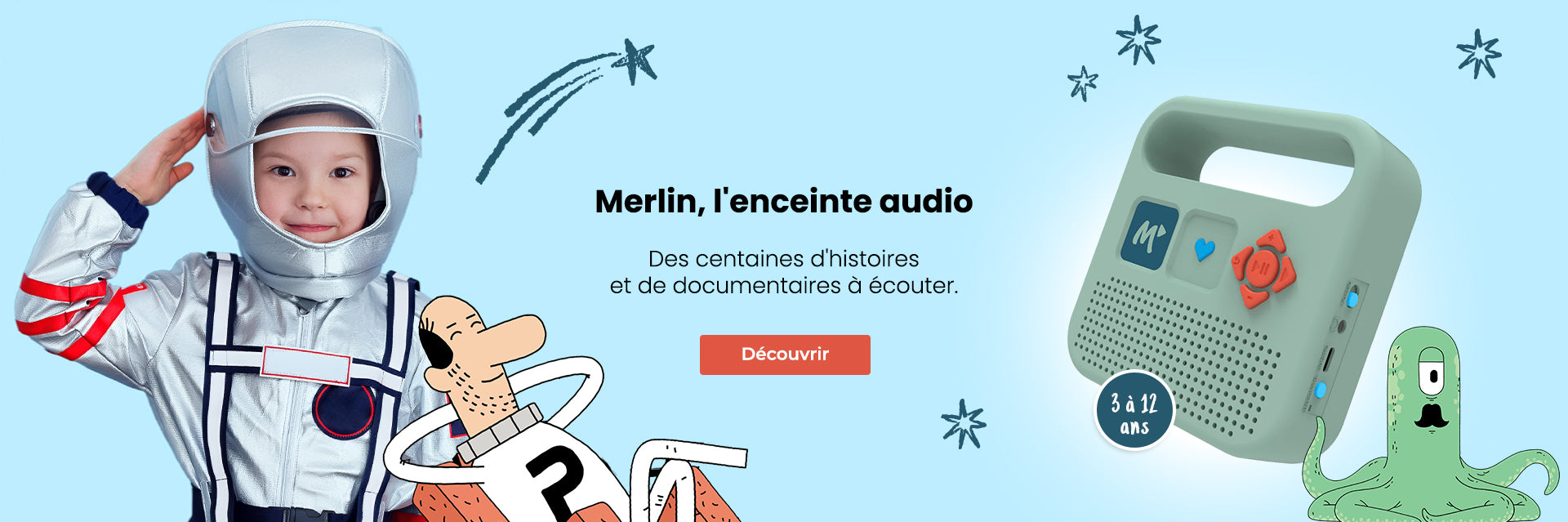 Enceinte audio Merlin, la conteuse d'histoires pour enfants de Bayard Jeunesse Canada