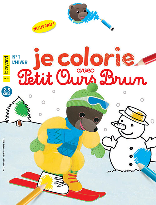 JE COLORIE AVEC PETIT OURS BRUN - NO1 L'HIVER